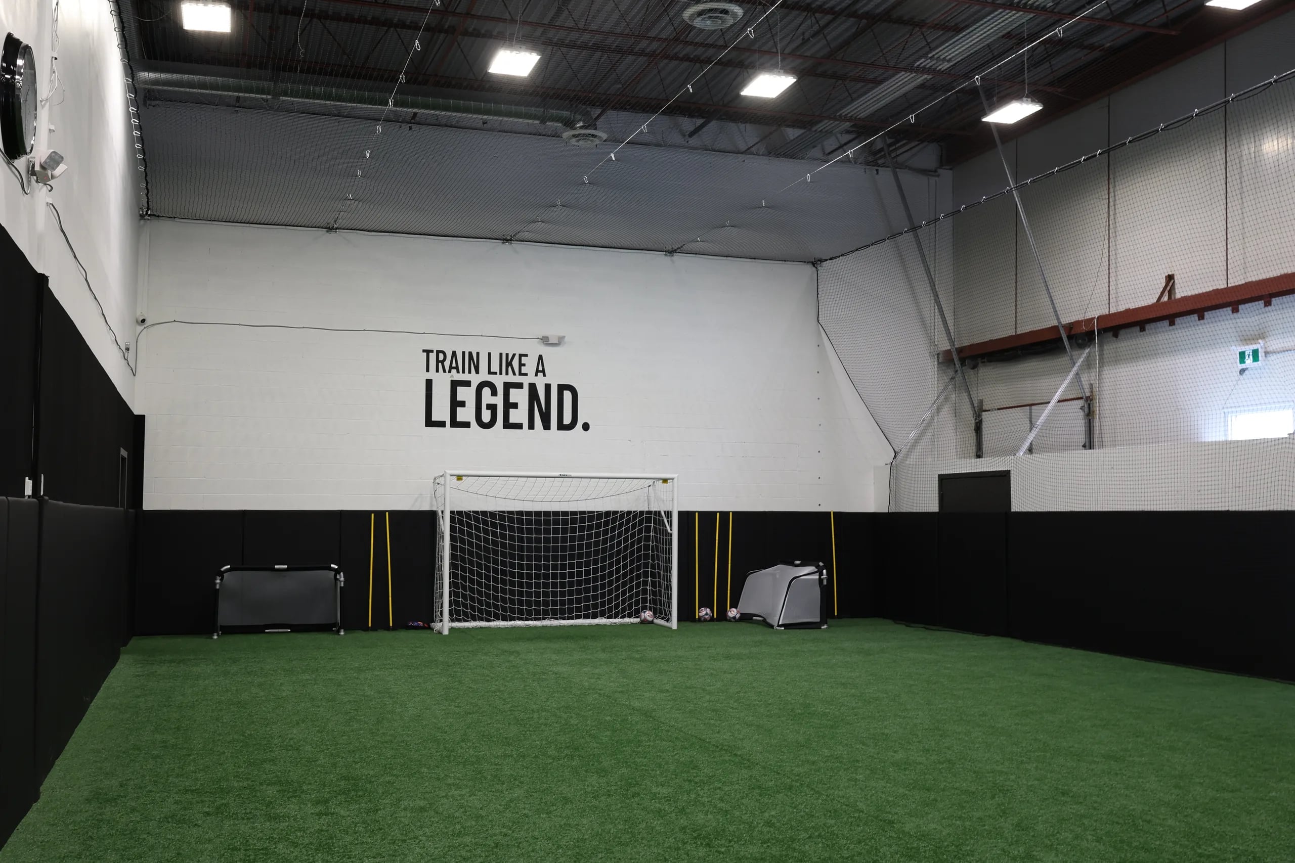 The indoor turf field at Legends Training Factory.